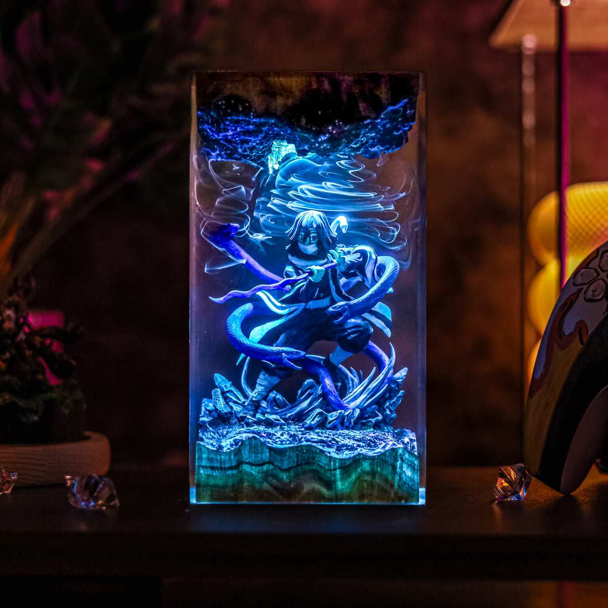 Iguro Obanai Resin Lamp | DemonSlayer Gift | Lumiverse Resin