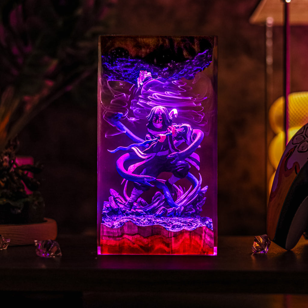 Iguro Obanai Resin Lamp | DemonSlayer Gift | Lumiverse Resin