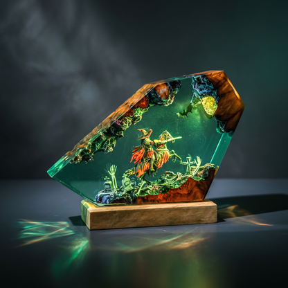 Headless HorseMan Resin Lamp V2 - Halloween displayed with eerie glow and spooky details.