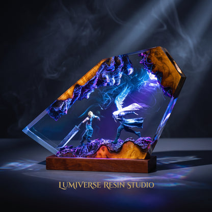 Cloud Strife x Sephiroth Resin Lamp