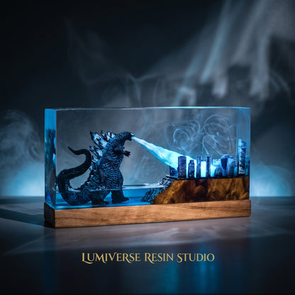 Godzila V2 Resin lamp Lumi Verseresin Studio