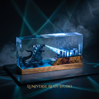 Godzila V2 Resin lamp Lumi Verseresin Studio