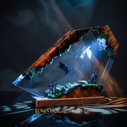 Toothlesss and Light Furry Resin Lamp