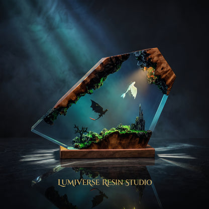 Toothlesss and Light Furry Resin Lamp