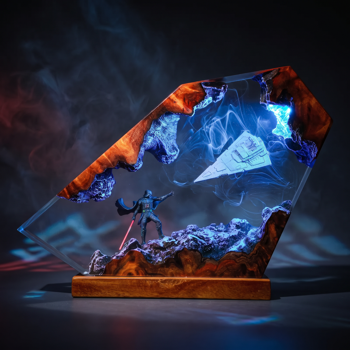Galactic Warlord Resin Lamp V3 - Star War showcasing a detailed light-up design with a sci-fi figure.