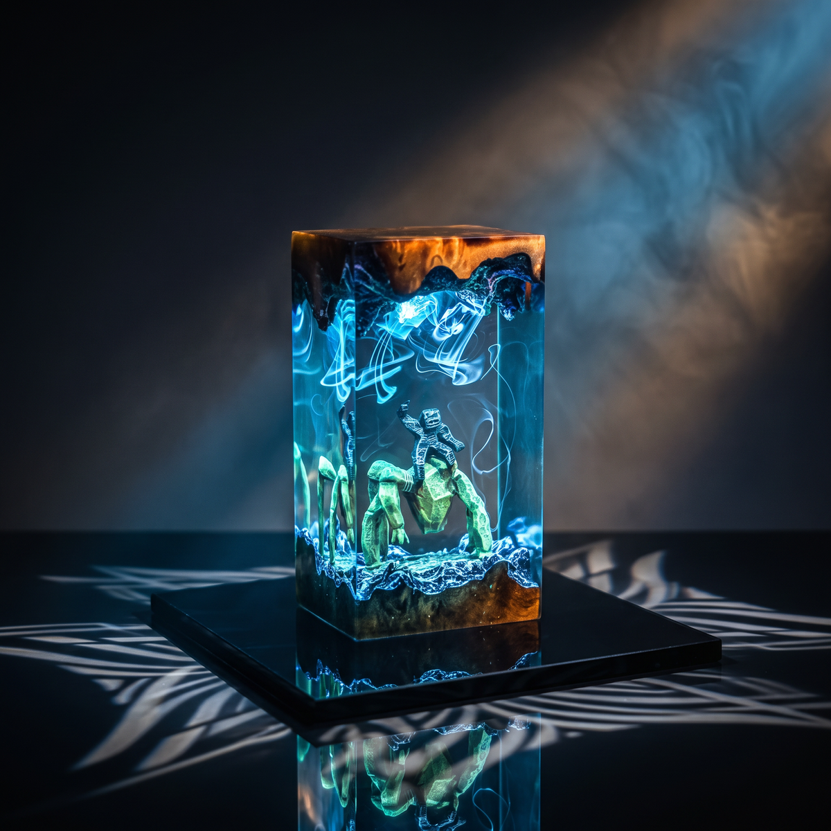 Rocky V1 Resin Lamp  - Project Hail Mary illuminating a stylish interior with vibrant colors and intricate design.