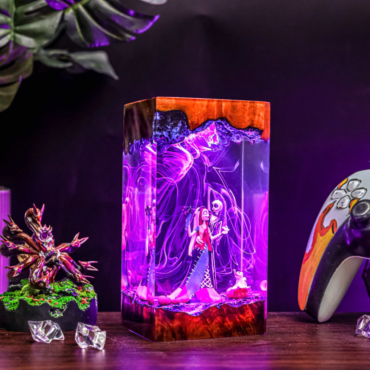 Jack Skellington Sally Resin Lamp | Handmade LED | Lumiverse Resin