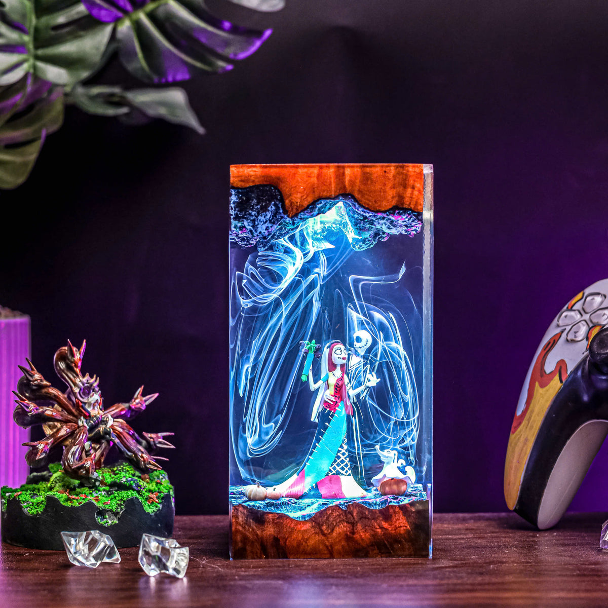 Jack Skellington Sally Resin Lamp | Handmade LED | Lumiverse Resin