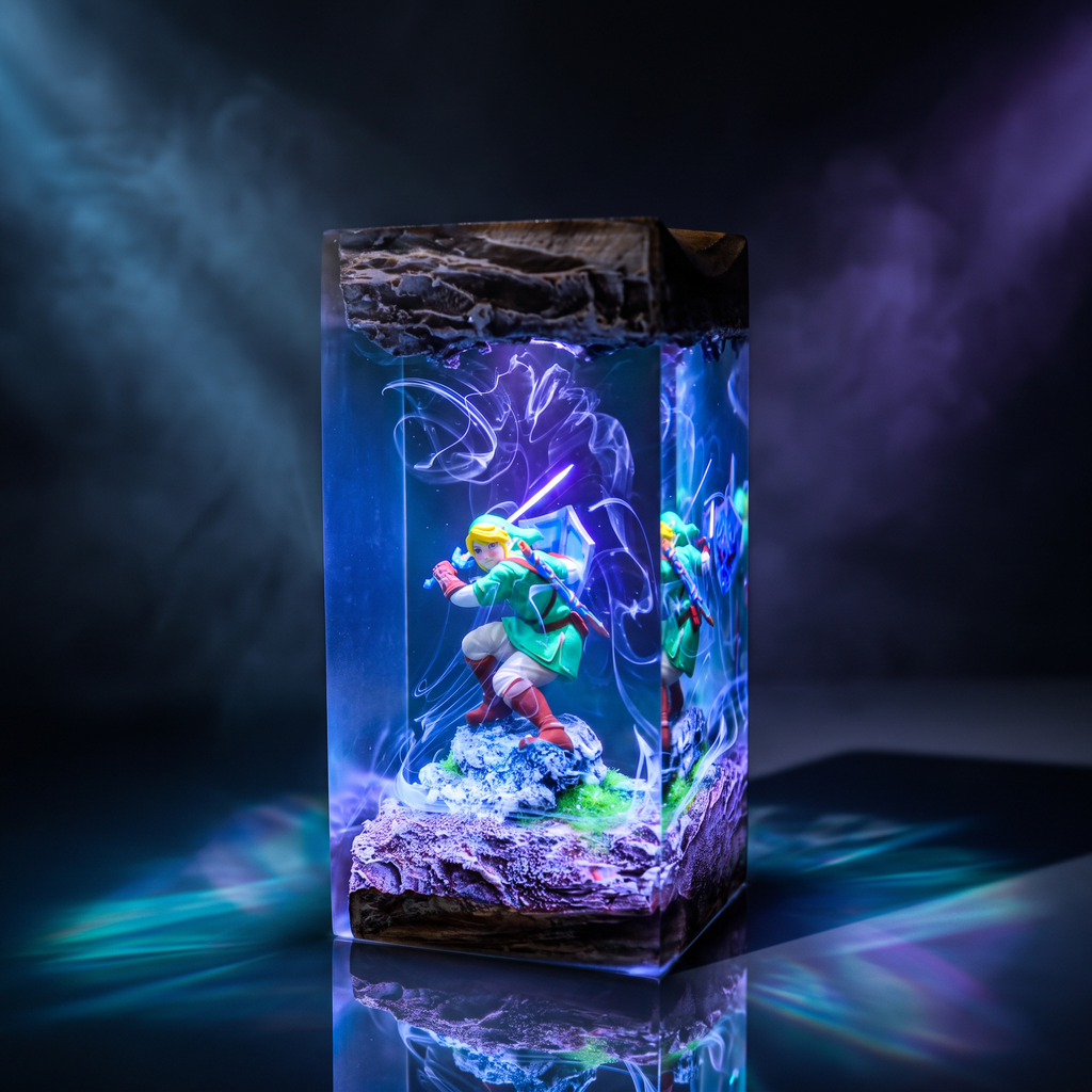 Link Resin Lamp | TheLegendOfZelda Gift | Lumiverse Resin