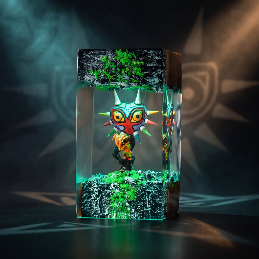 Majora S Mask Resin Lamp | Handmade TheLegendOfZelda LED | Lumiverse Resin