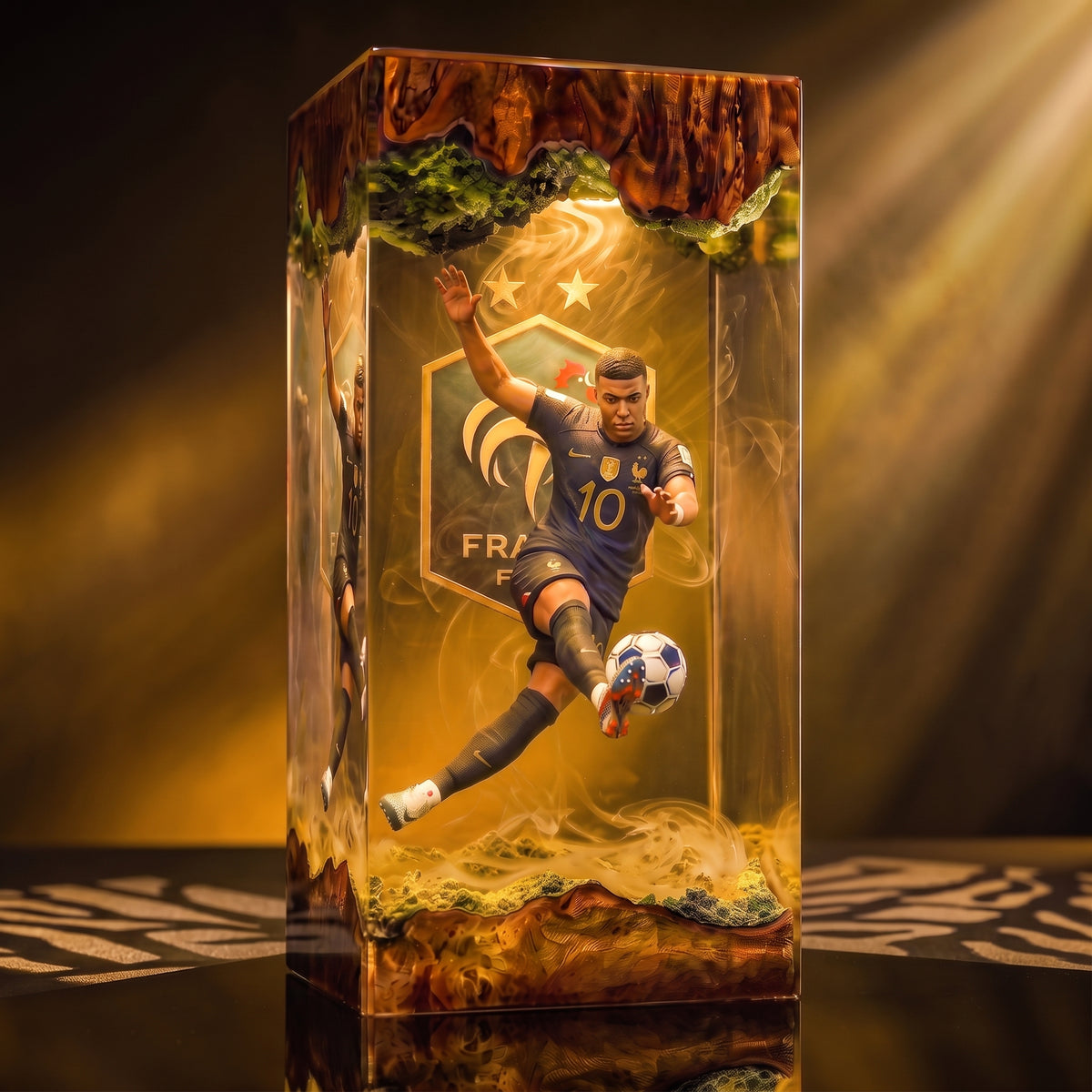 Mbappe Resin Lamp | USB-Powered LED | Lumiverse Resin