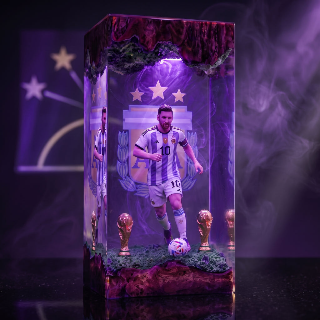 Messi Resin Lamp | Handmade LED | Lumiverse Resin