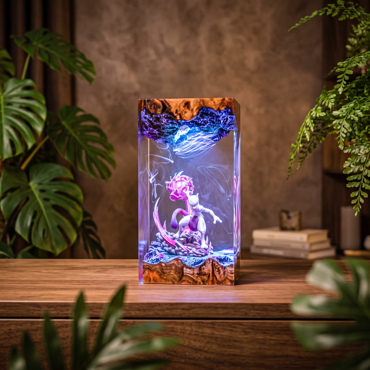 Mewtwo Resin Lamp | Pokemon Gift | Lumiverse Resin