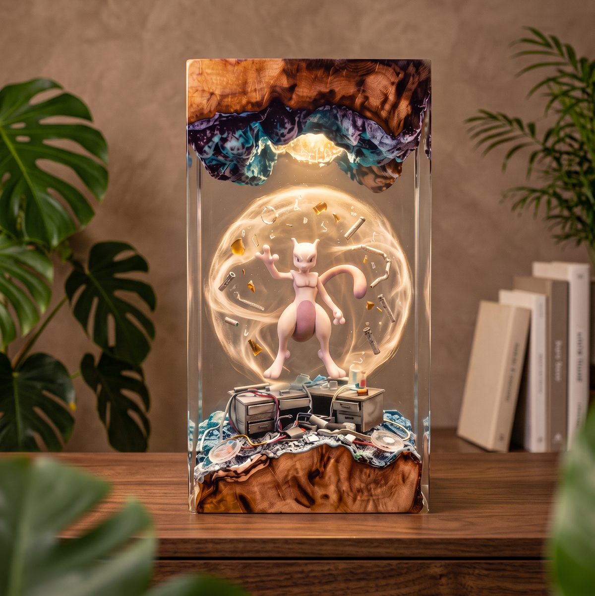 Mewtwo Resin Lamp | Pokemon Gift | Lumiverse Resin
