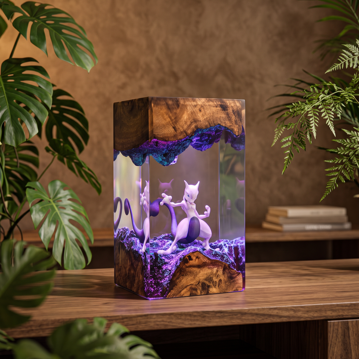 Mewtwo Resin Lamp | Pokemon Gift | Lumiverse Resin
