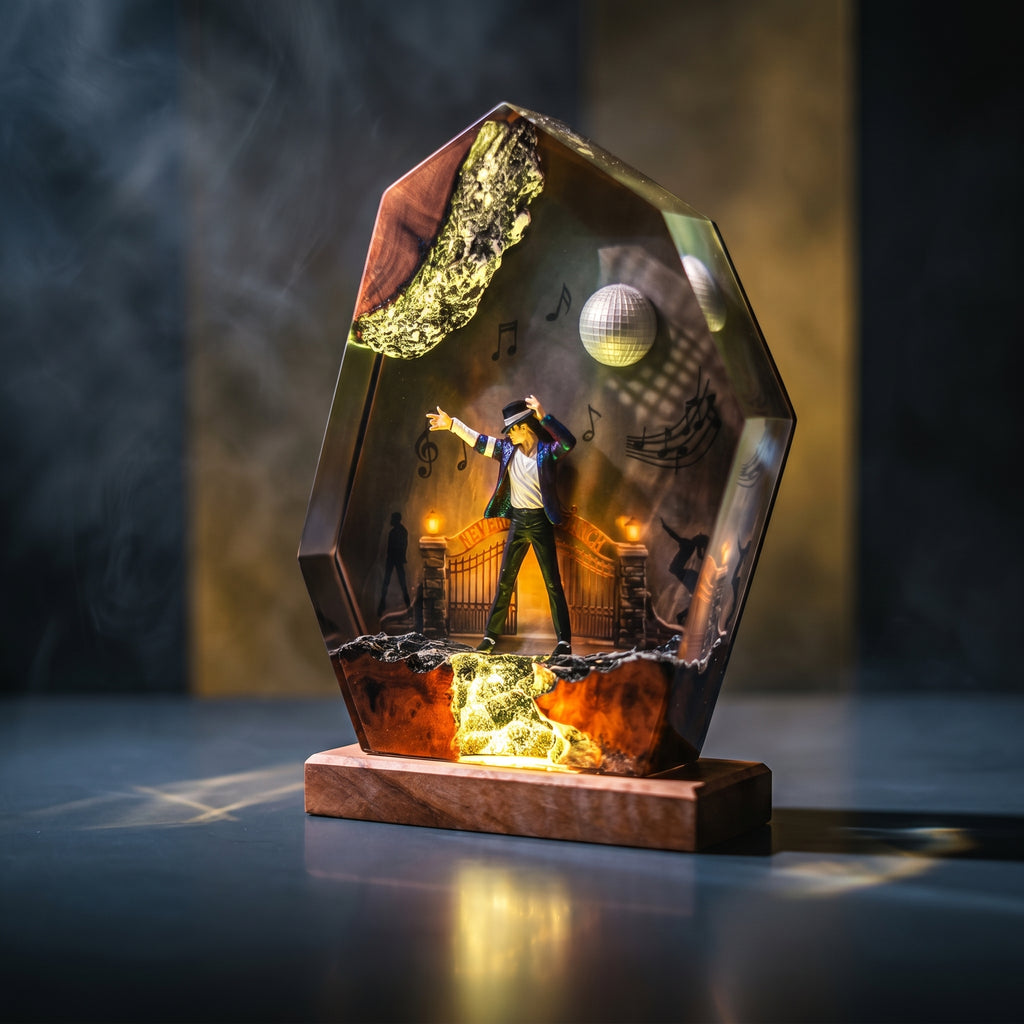 Michael Jackson Disco Resin Lamp | Multicolor LED Glow | Lumiverse Resin
