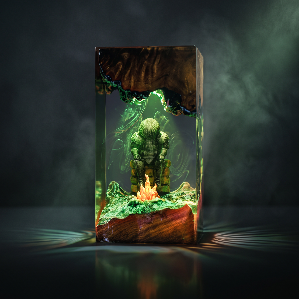 Onion Knight Resin Lamp | LED Diorama DarkSouls | Lumiverse Resin