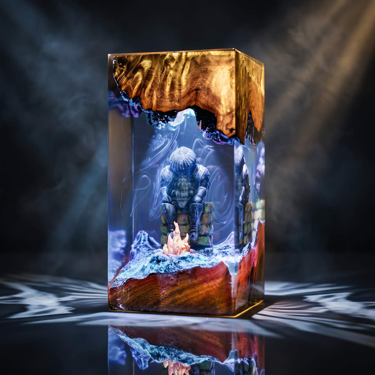 Onion Knight Resin Lamp | LED Diorama DarkSouls | Lumiverse Resin