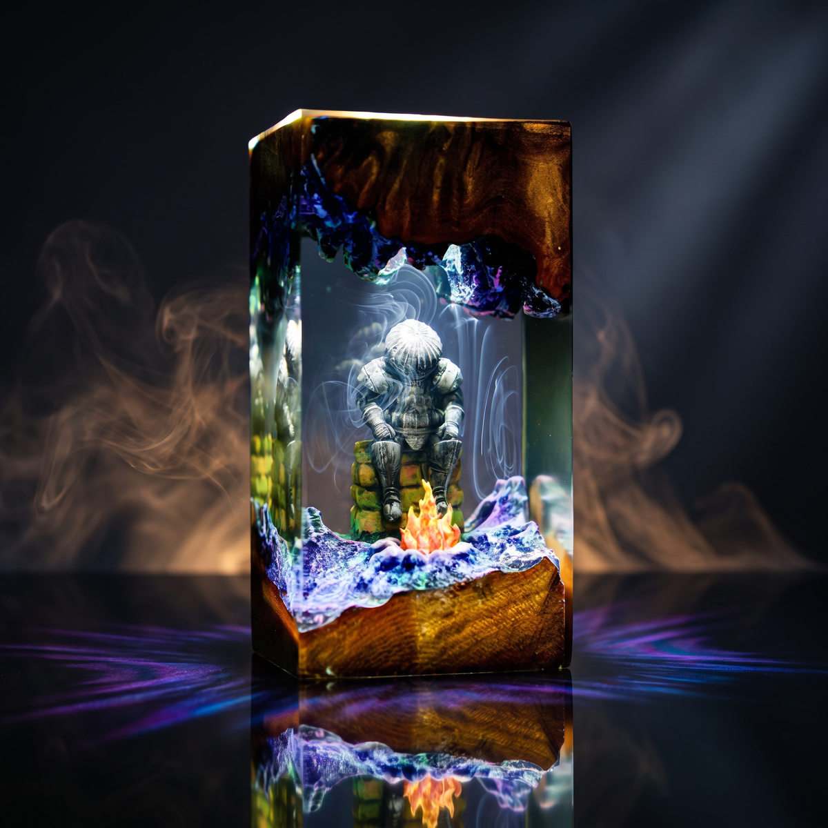 Onion Knight Resin Lamp | LED Diorama DarkSouls | Lumiverse Resin