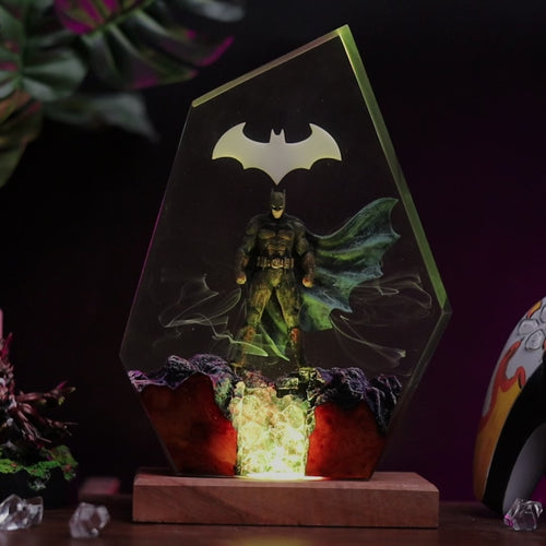 Batman Resin Lamp - DC Comics featuring a detailed figure of Batman surrounded by a glowing base.