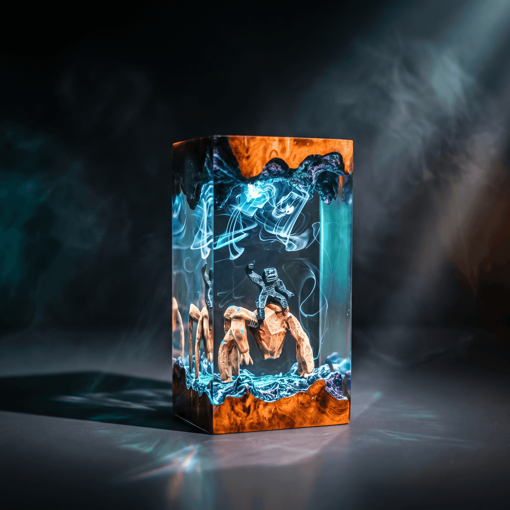 Rocky Resin Lamp | ProjectHailMary Gift | Lumiverse Resin