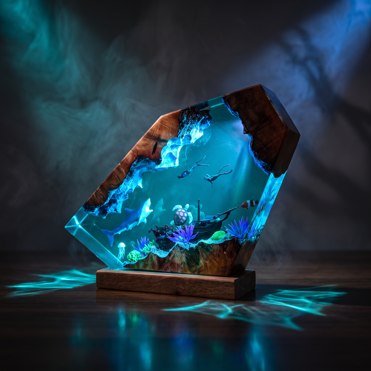 Shark Resin Lamp | Handmade LED Ocean | Lumiverse Resin