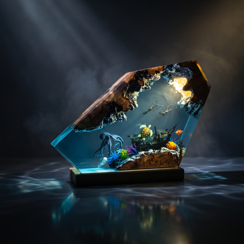 Shipwreck Resin Lamp - Ocean Collection LED Decor