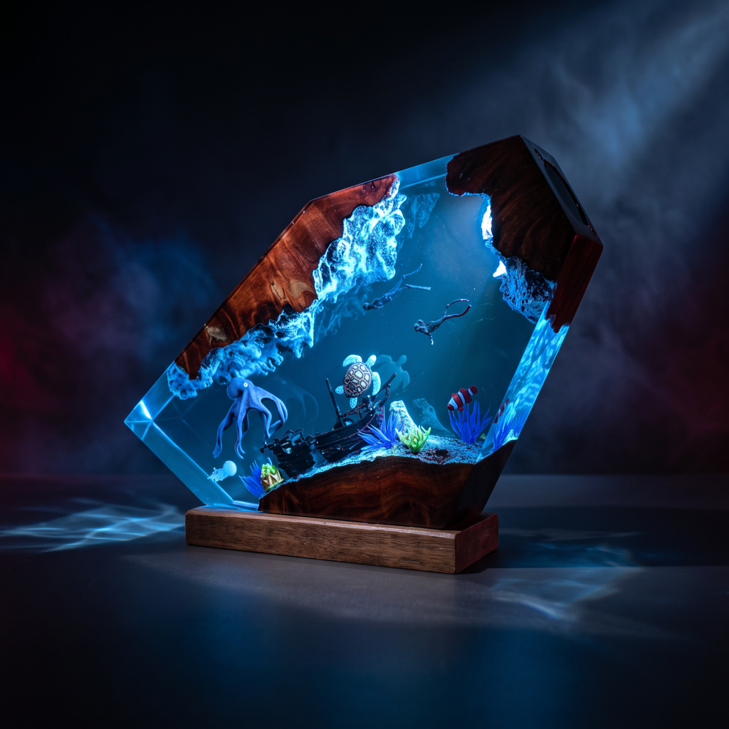Shipwreck Resin Lamp | Ocean Gift | Lumiverse Resin