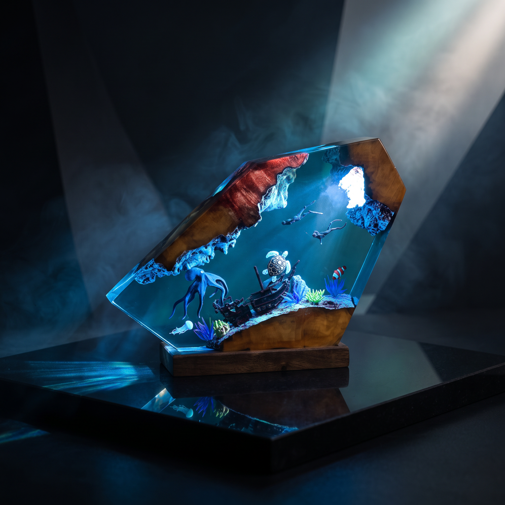 Shipwreck Resin Lamp | Ocean Gift | Lumiverse Resin