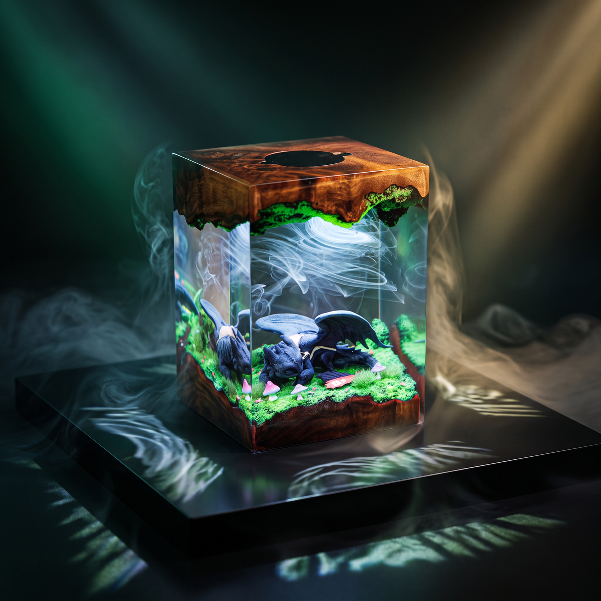 Sleeping Toothless Resin Lamp | Handmade LED HowToTrainYourDragon | Lumiverse Resin