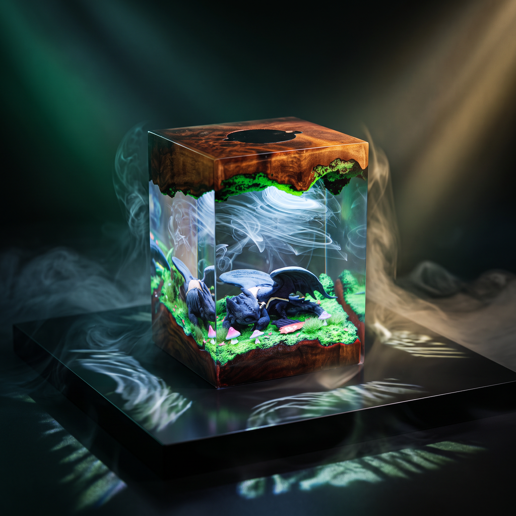 Sleeping Toothless Resin Lamp | Handmade LED HowToTrainYourDragon | Lumiverse Resin