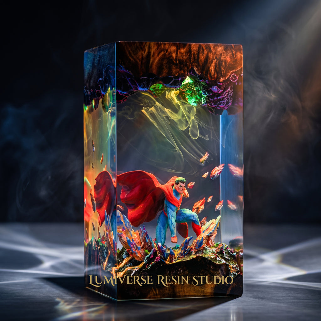 Superman Resin Lamp | Handmade DCComics LED | Lumiverse Resin