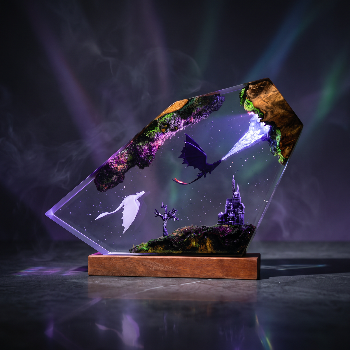 Toothless Light Fury Resin Lamp | LED RGB HowToTrainYourDragon | Lumiverse Resin