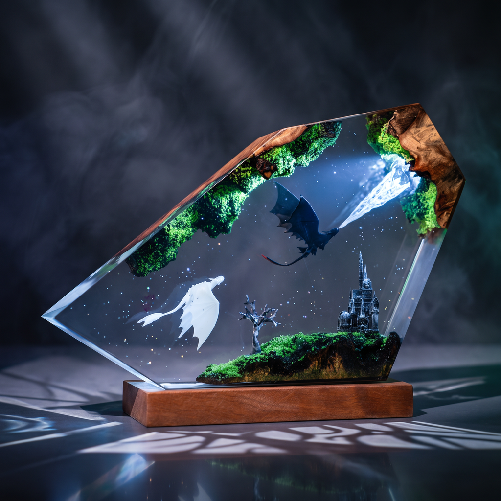 Toothless Light Fury Resin Lamp | LED RGB HowToTrainYourDragon | Lumiverse Resin