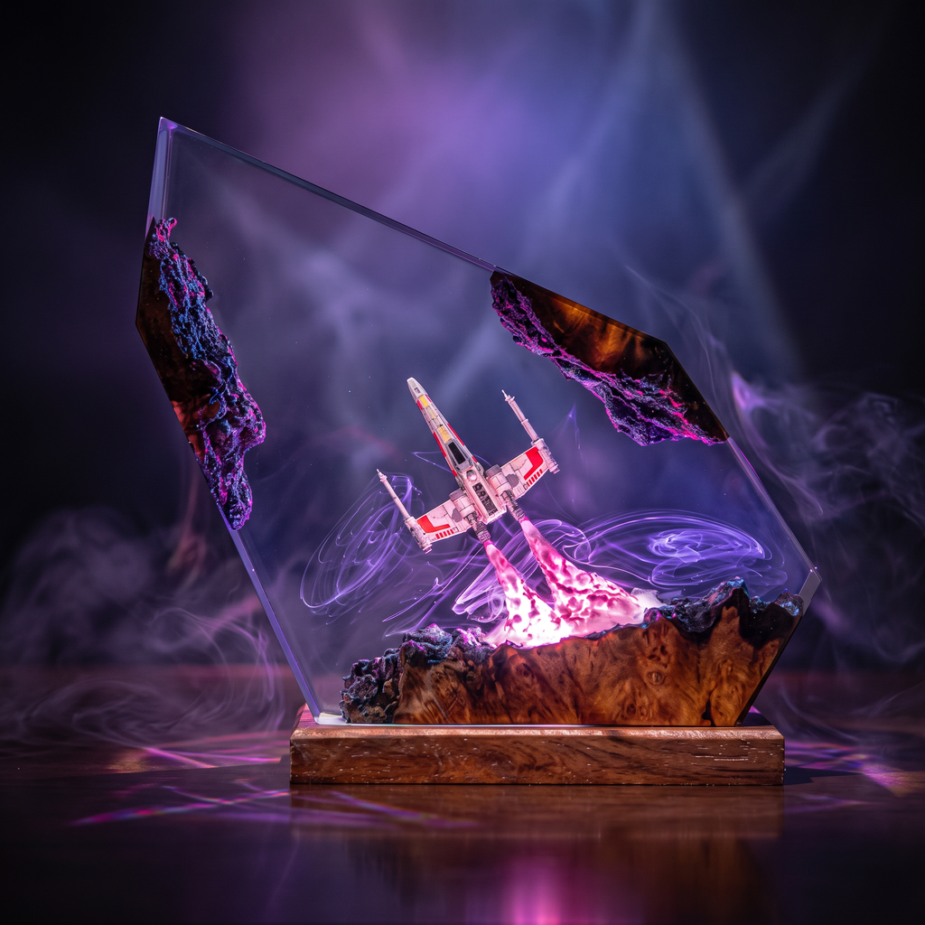 X Wing Resin Lamp | Handmade LED | Lumiverse Resin