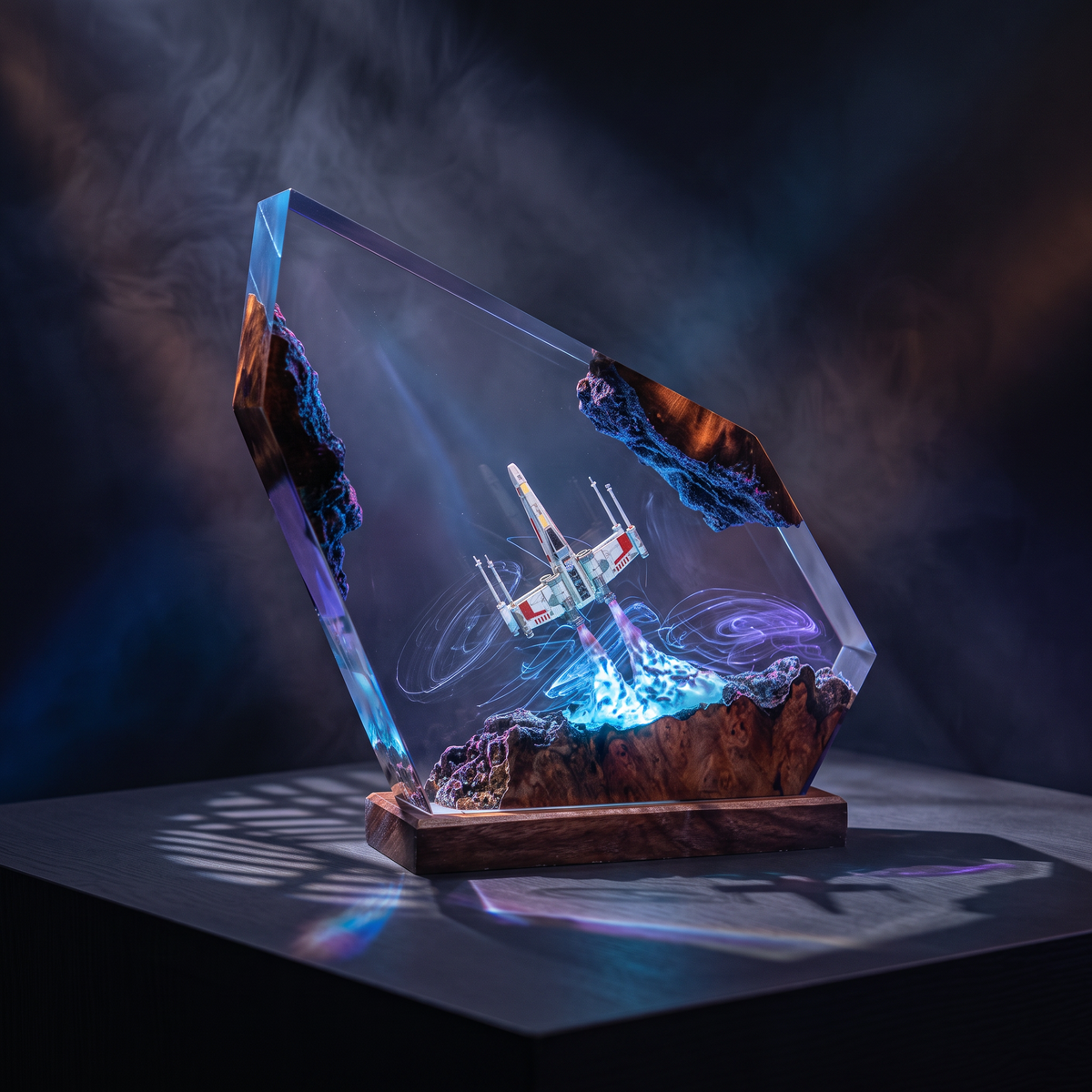 X Wing Resin Lamp | Handmade LED | Lumiverse Resin