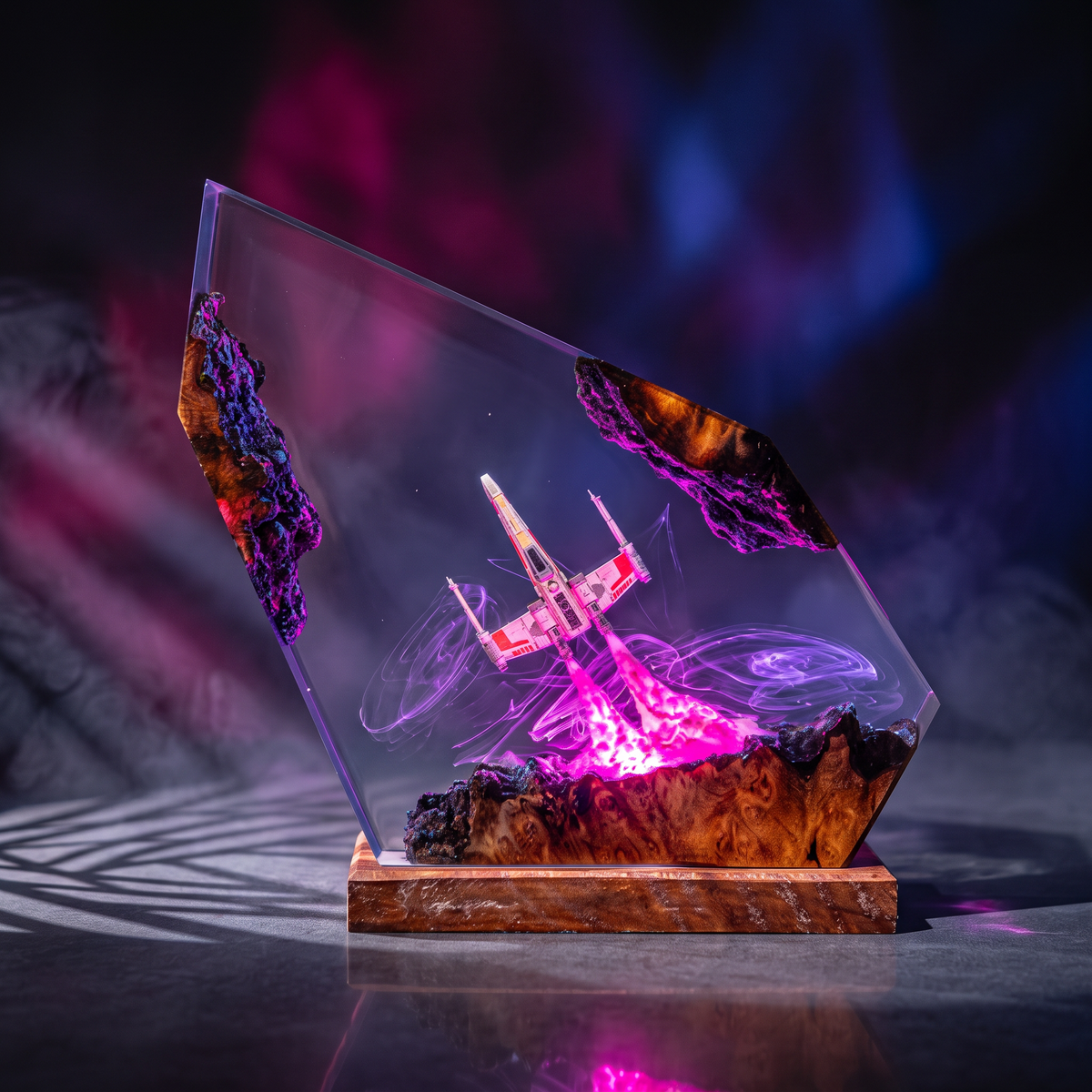 X Wing Resin Lamp | Handmade LED | Lumiverse Resin
