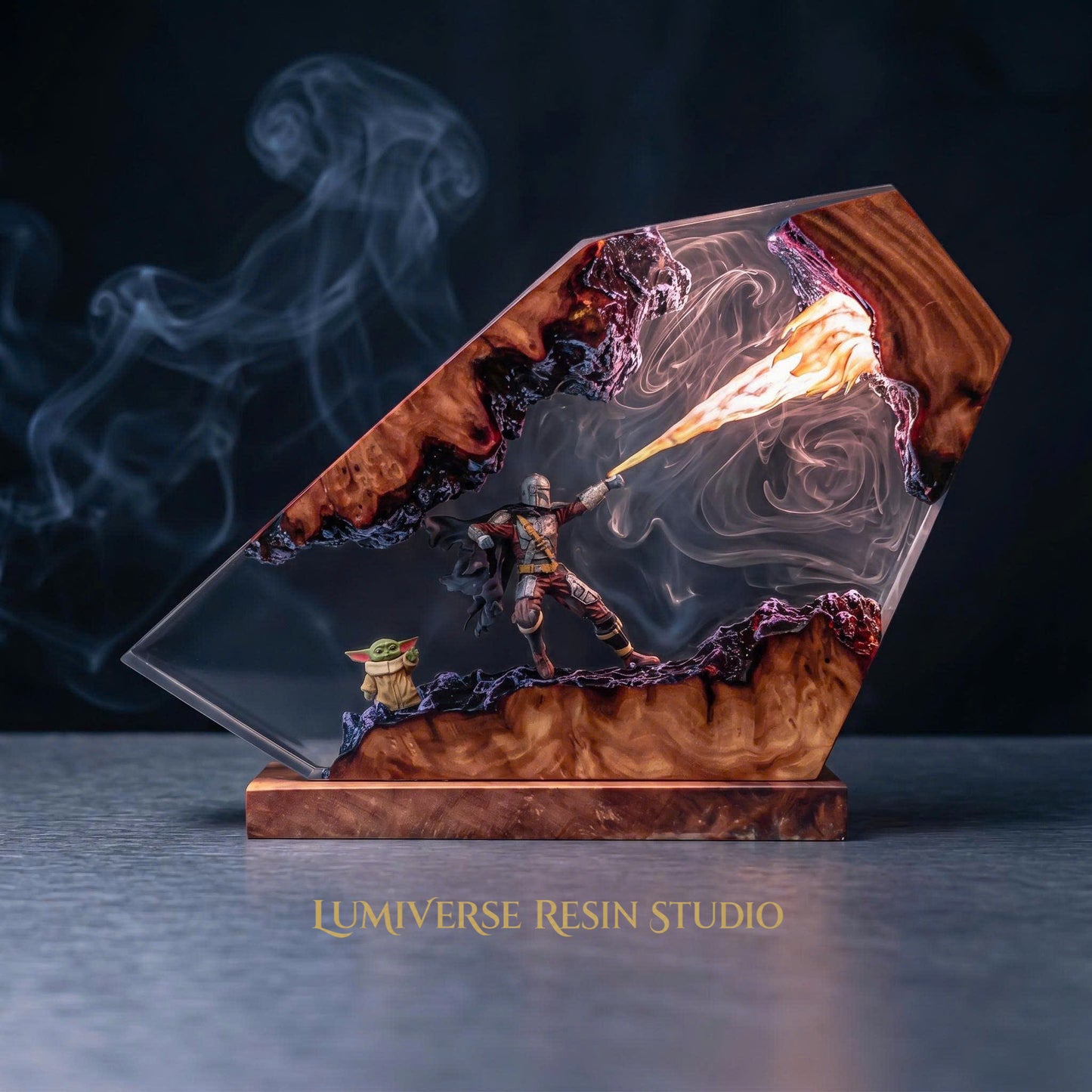 The Beskar Bounty Hunter Resin Lamp