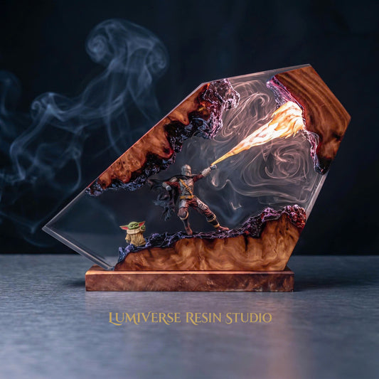 The Beskar Bounty Hunter Resin Lamp