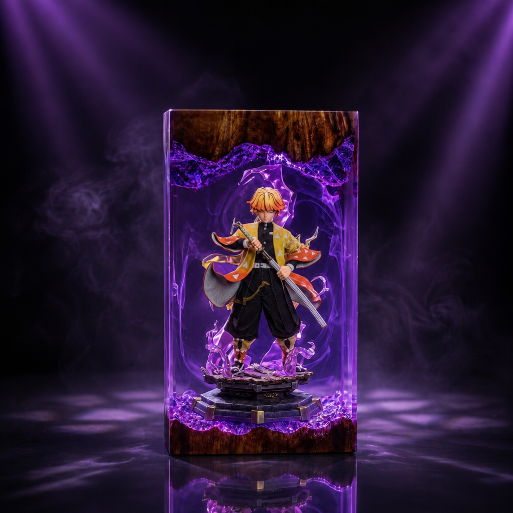 Zenitsu Resin Lamp | DemonSlayer Gift | Lumiverse Resin