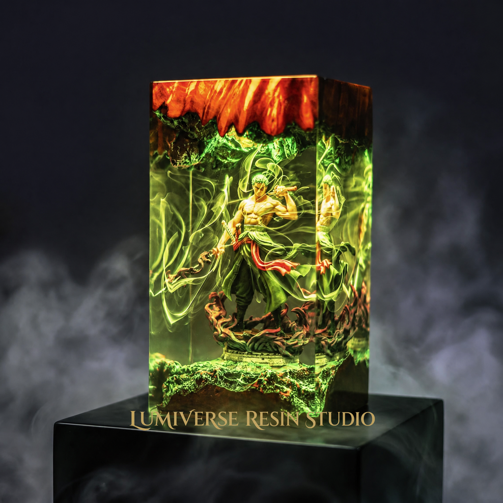 Zoro Resin Lamp | OnePiece Gift | Lumiverse Resin